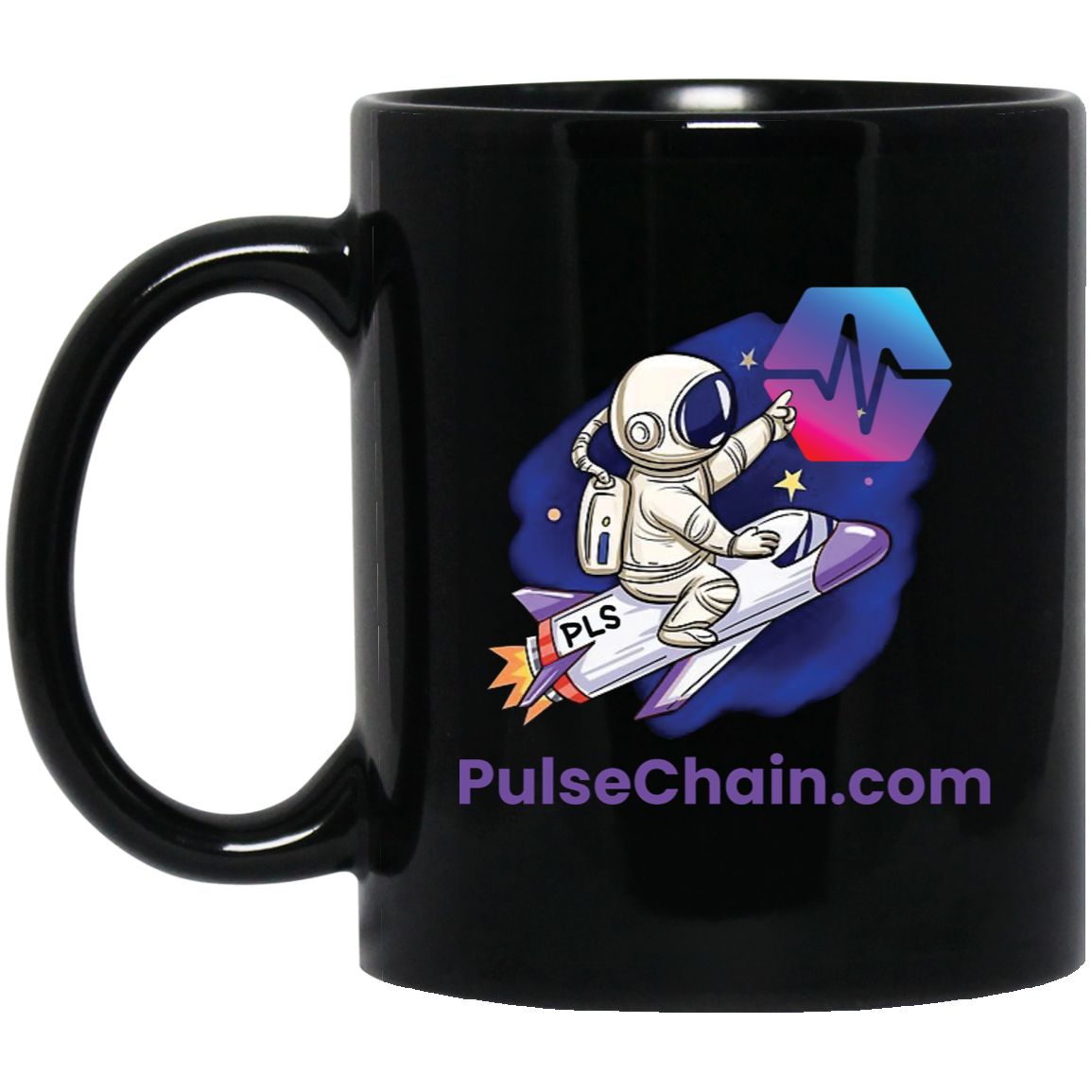 PulseChain.com Rocket - Black Mug - The Pulsican Store
