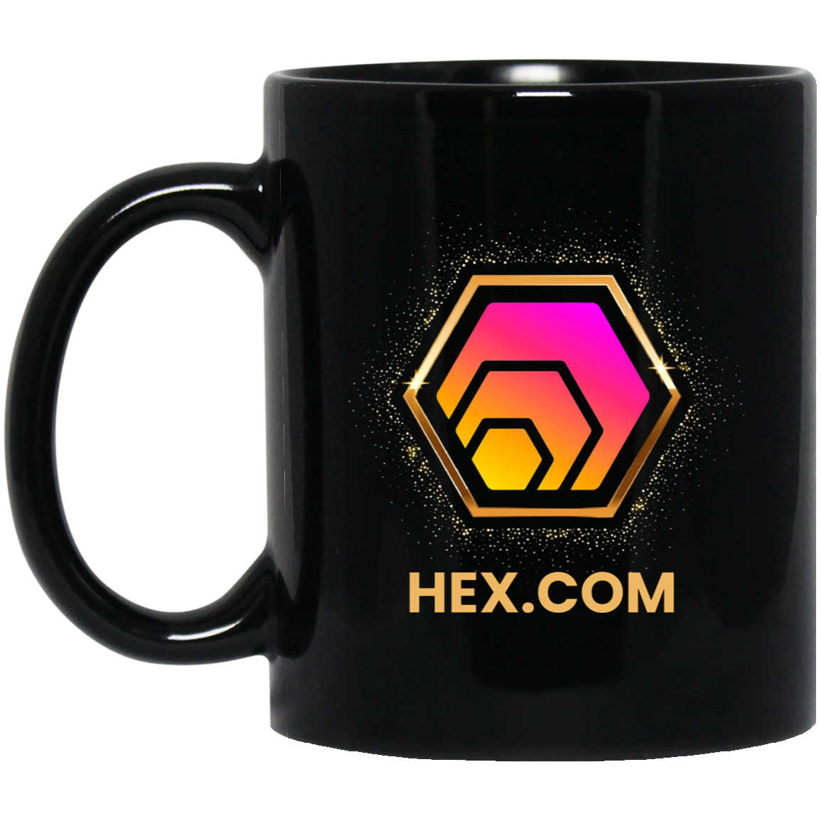Golden Hex- Black Mug - The Pulsican Store