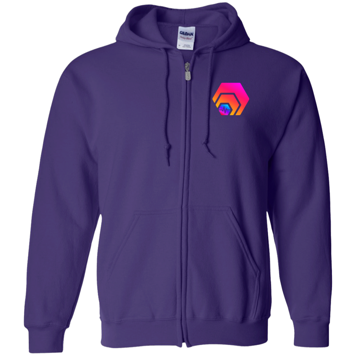 Hex With Pulse Logo - Zip Up Hoodie