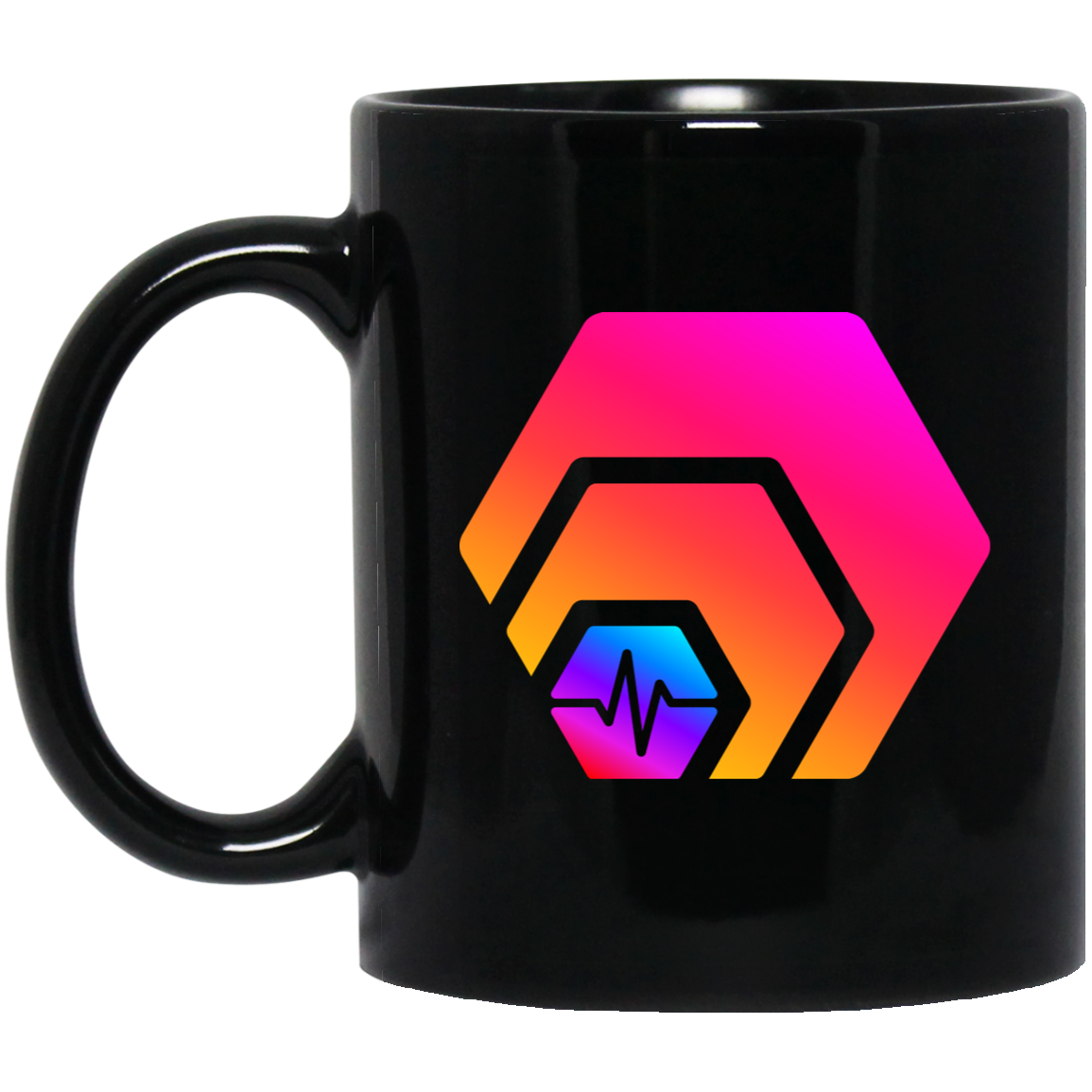 Hex With Pulse Logo - Black Mug