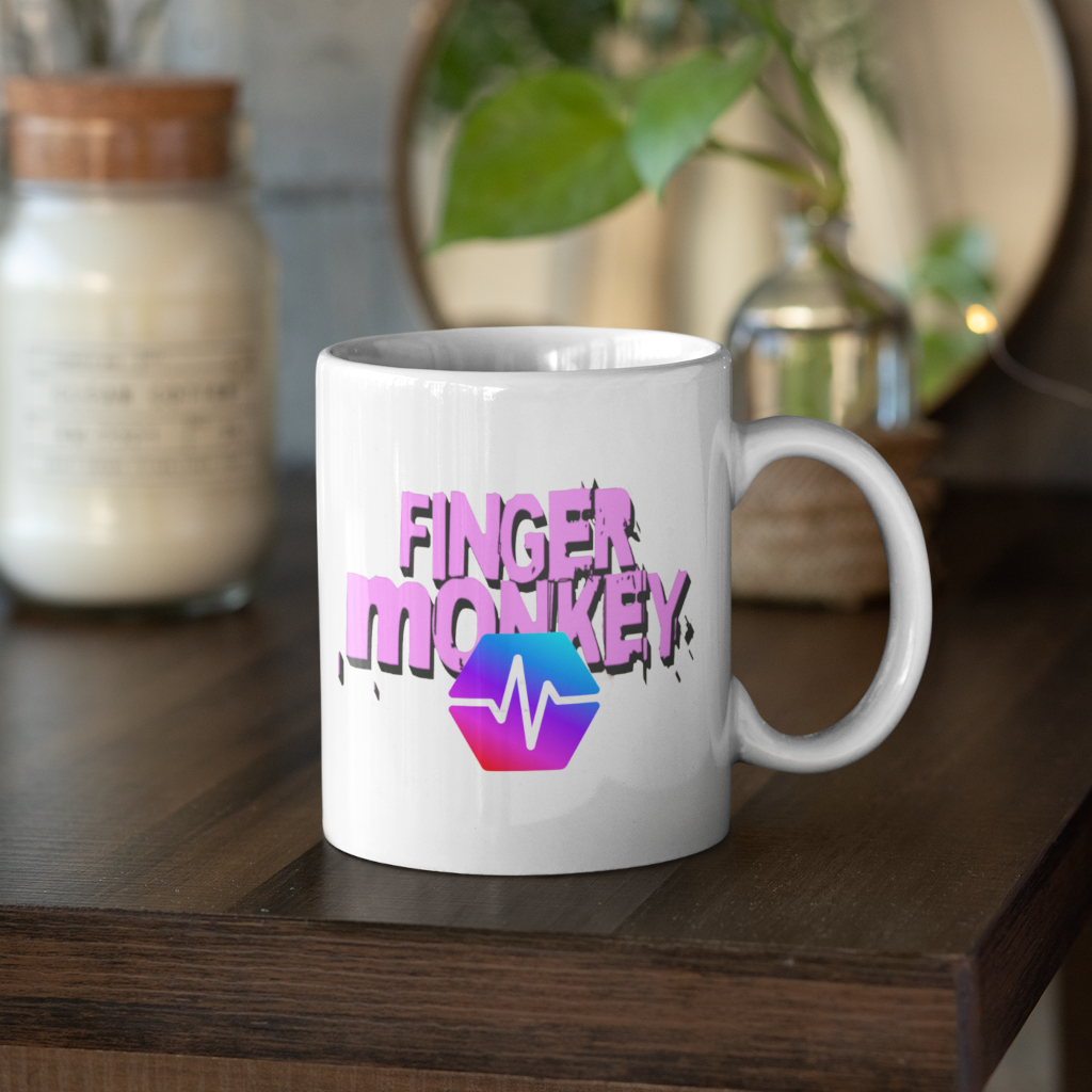 Finger Monkey - White Mug