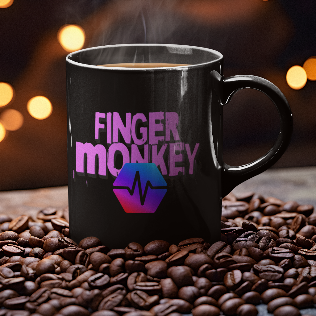 Finger Monkey - Black Mug