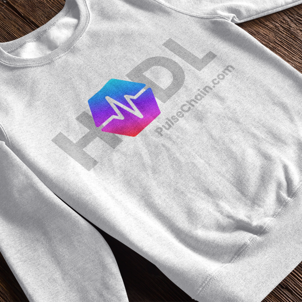 PulseChain HODL - White Sweatshirt - The Pulsican Store