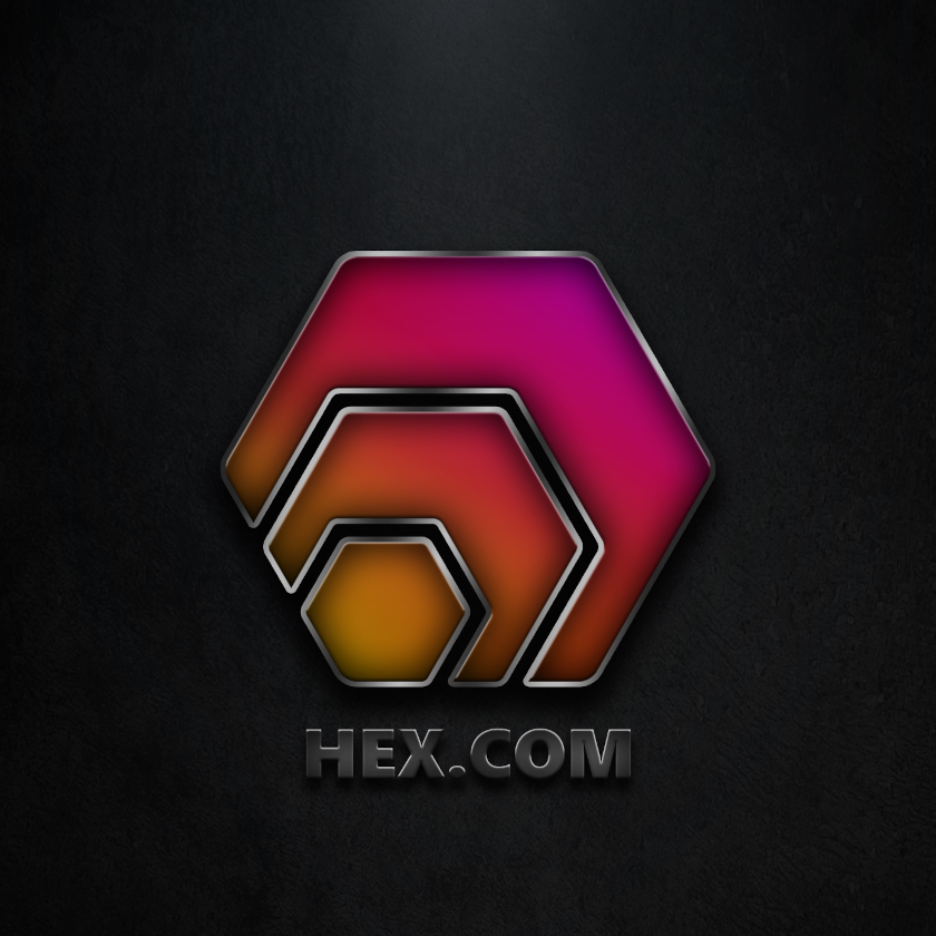 Cryptocurrency named Hex's colorful gradient logo.