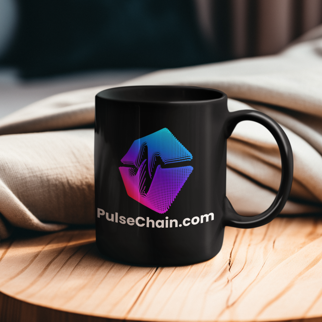 PulseChain.Com Logo - Black Mug