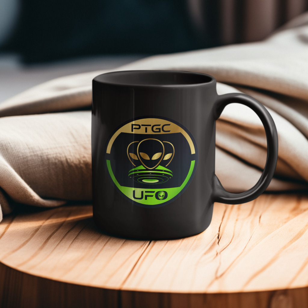 PTGC and UFO - Black Mug