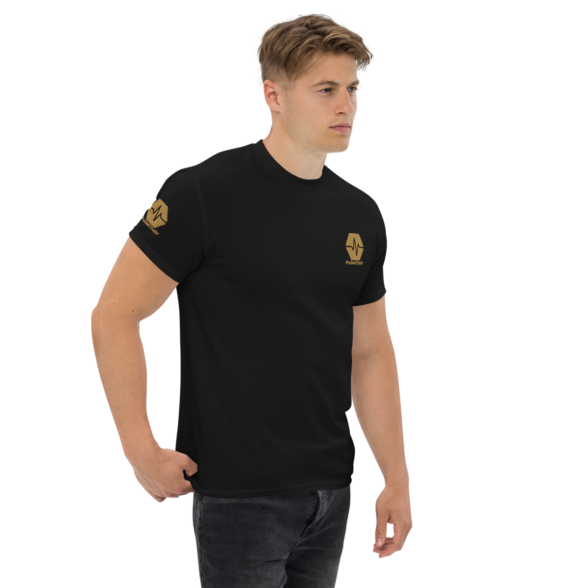 PulseChain Gold - Premium Embroidered T Shirt - The Pulsican Store