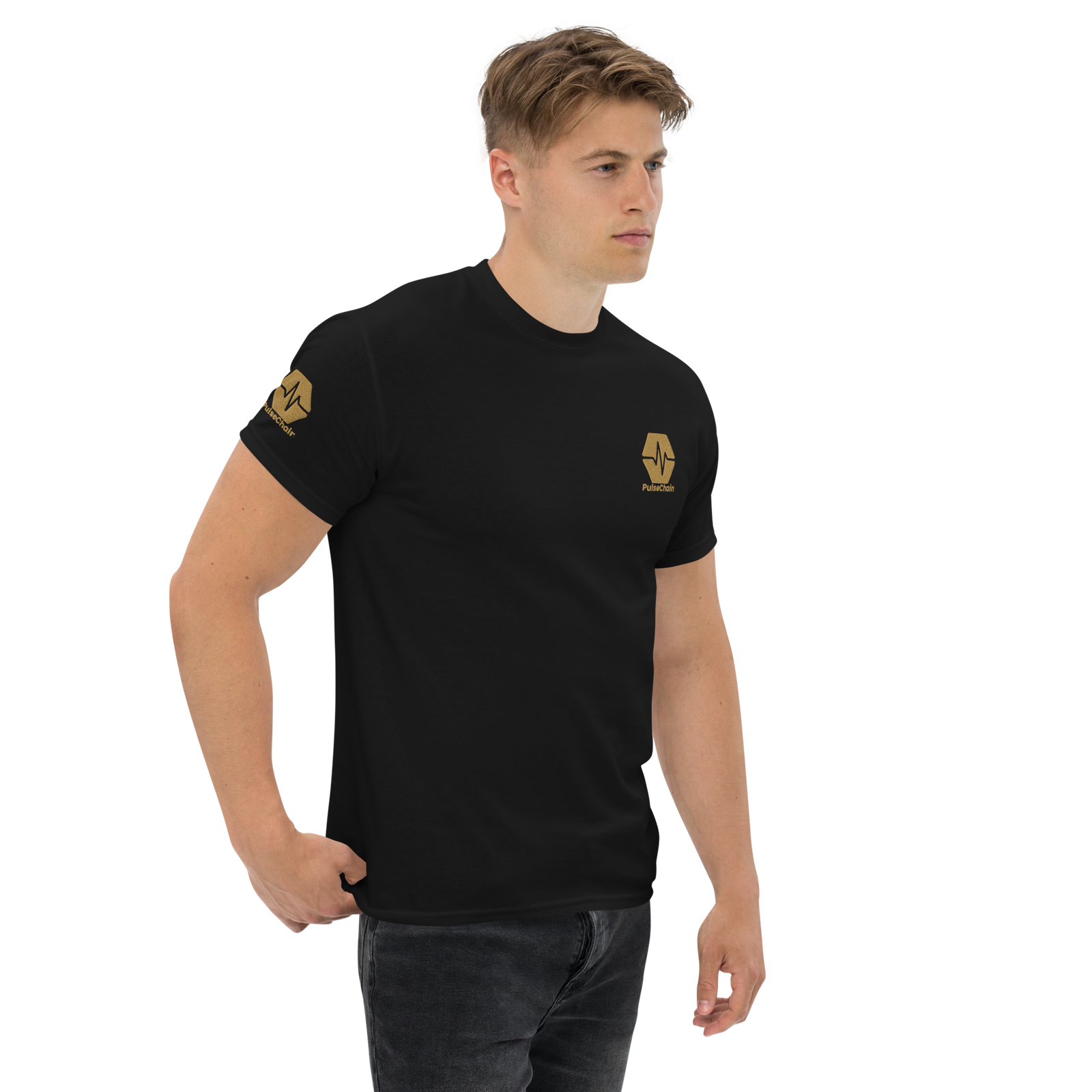 PulseChain Gold - Premium Embroidered T Shirt - The Pulsican Store