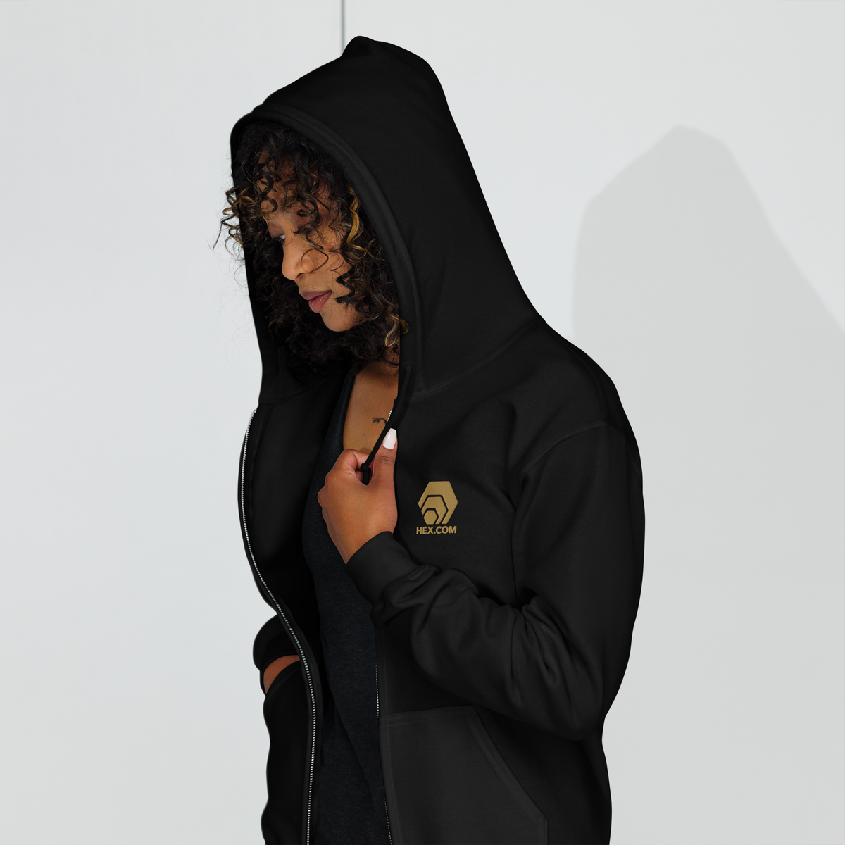 HEX Gold - Premium Embroidered Zip Hoodie - The Pulsican Store