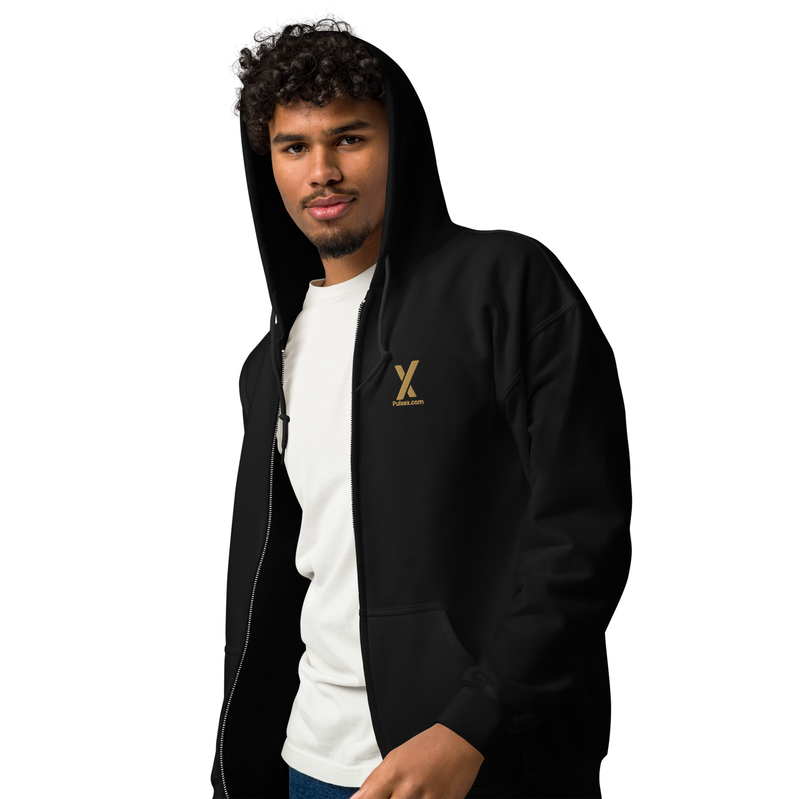 PulseX Gold - Premium Embroidered Zip Hoodie - The Pulsican Store