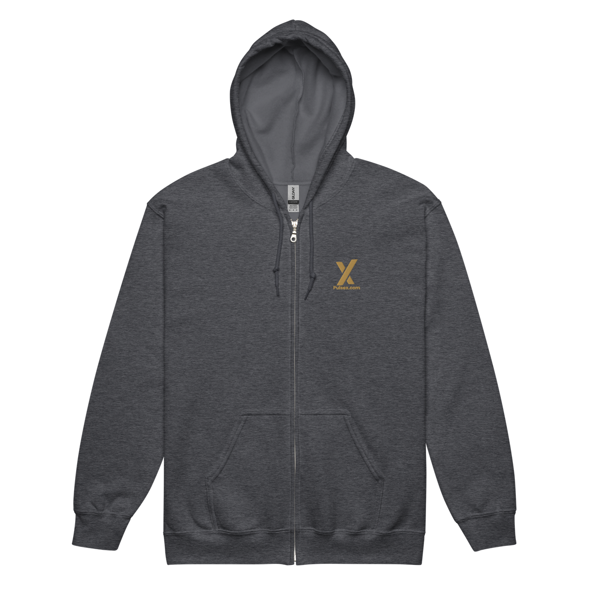 PulseX Gold - Premium Embroidered Zip Hoodie - The Pulsican Store