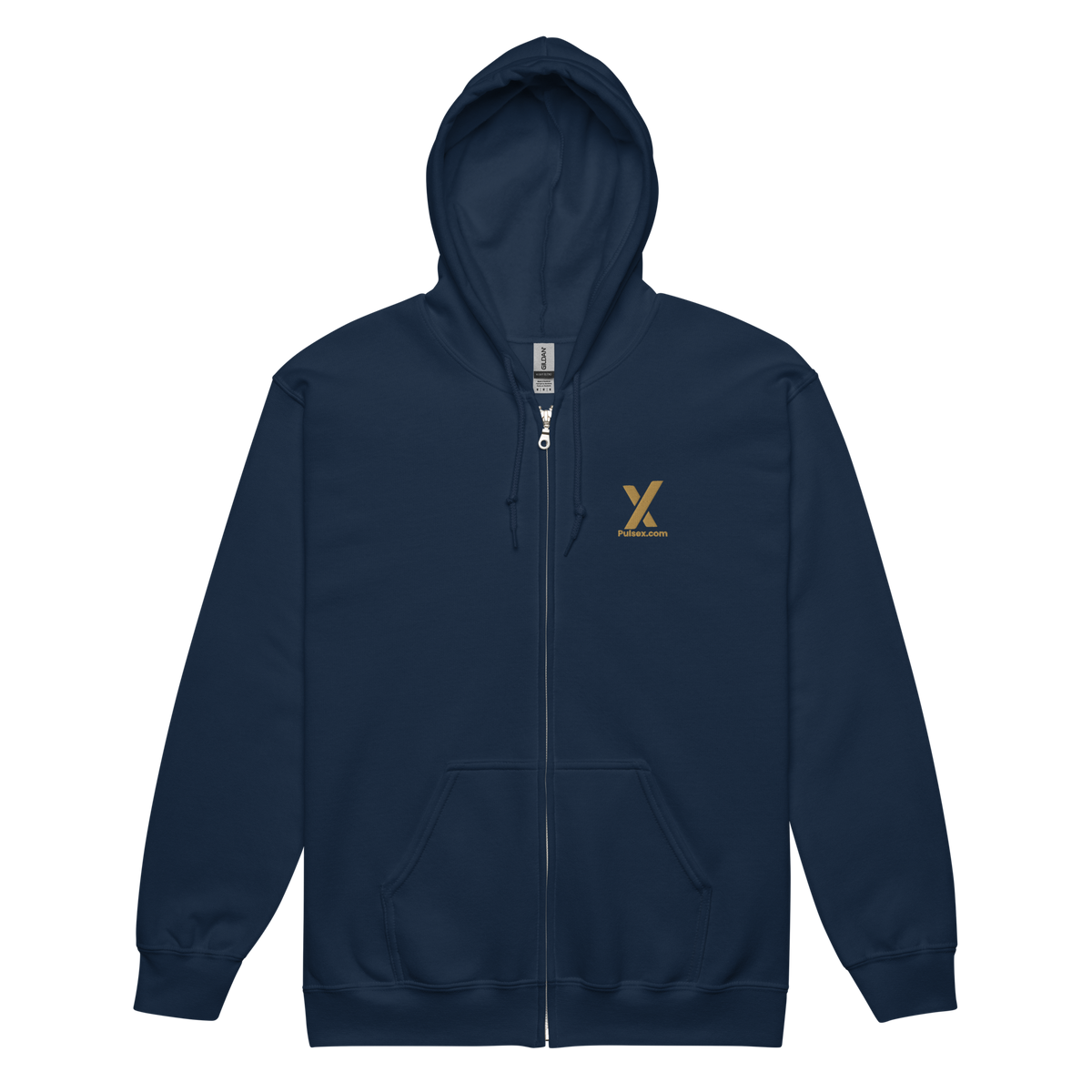 PulseX Gold - Premium Embroidered Zip Hoodie - The Pulsican Store